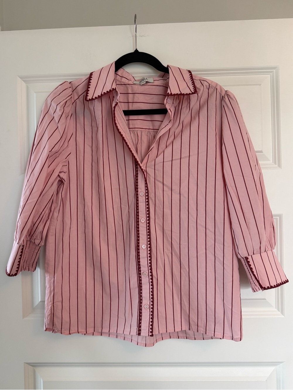 Avara Pink Stripe Button-Up